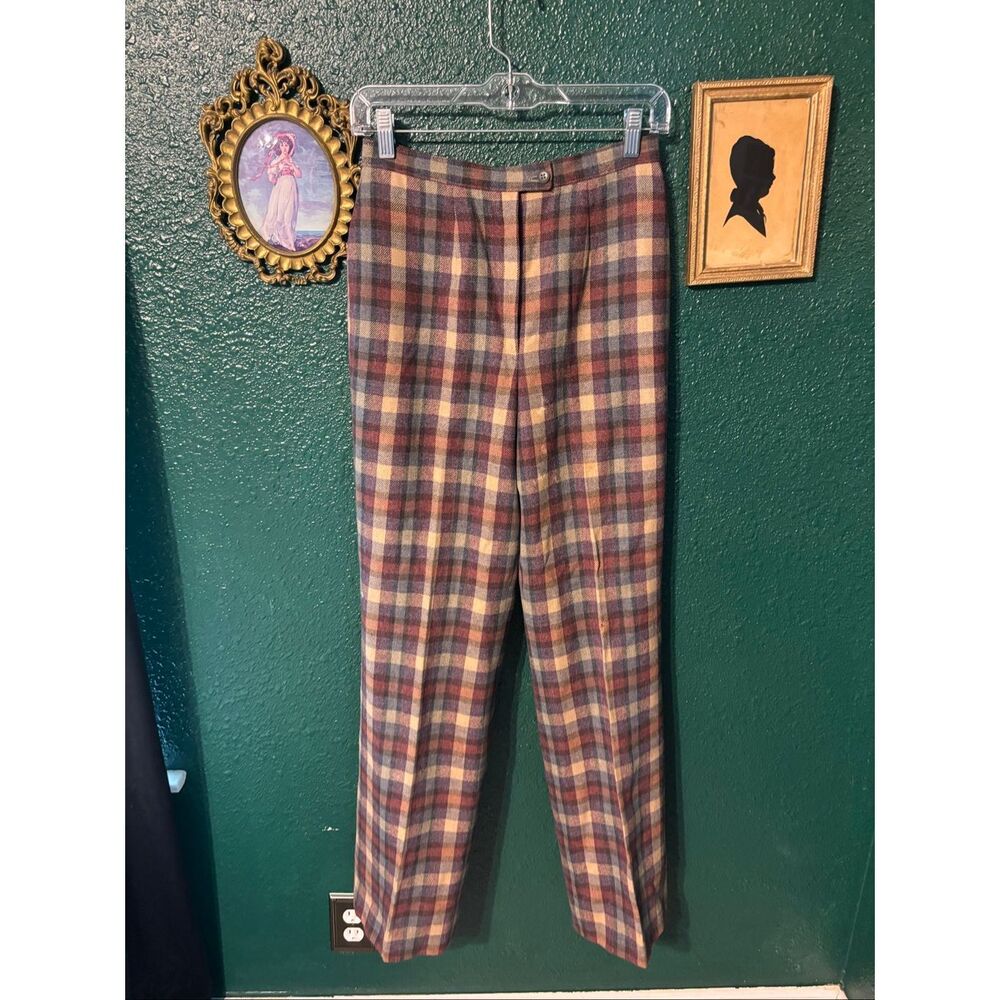 Vintage Wool Pendleton Plaid Pants Sz 27 Tartan